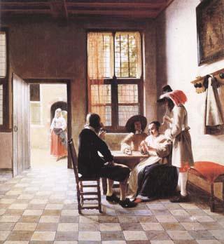 Cardplayers in a Sunlit Room (mk25, Pieter de Hooch